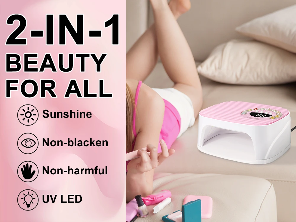 LIMEGIRL Nail UV Lamp 45LEDs Professional Nail Dryer Rapid Cure Lamp for Nails Phototherapy Light for Manicure Salon Acrylic Gel Art Quick Drying Tools