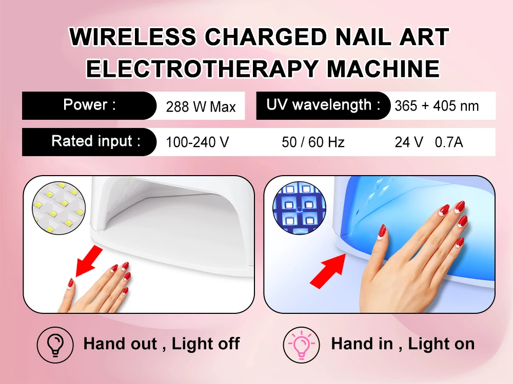LIMEGIRL Nail UV Lamp 45LEDs Professional Nail Dryer Rapid Cure Lamp for Nails Phototherapy Light for Manicure Salon Acrylic Gel Art Quick Drying Tools