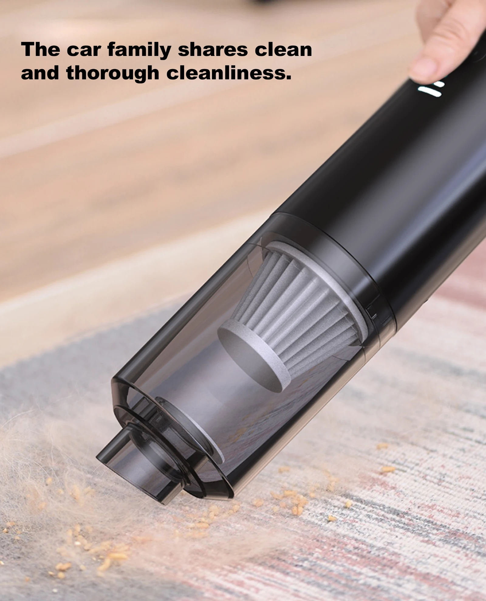 Car Vacuum Cleaner Portable Dust-Catcher with Suction Mouth Brush and Blow Mouth Low Noise Dry and Wet Use Type-C Charging Strong Suction Cordless Vacuum Sweeper for Home and Auto Interior