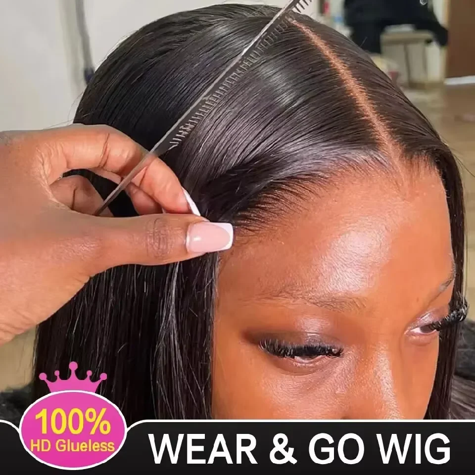 Brazilian Hair Straight 7x6 Lace Closure Glueless Wig 7x6 Glueless Wig Human Hair Ready To Wear Pre Cut Wig