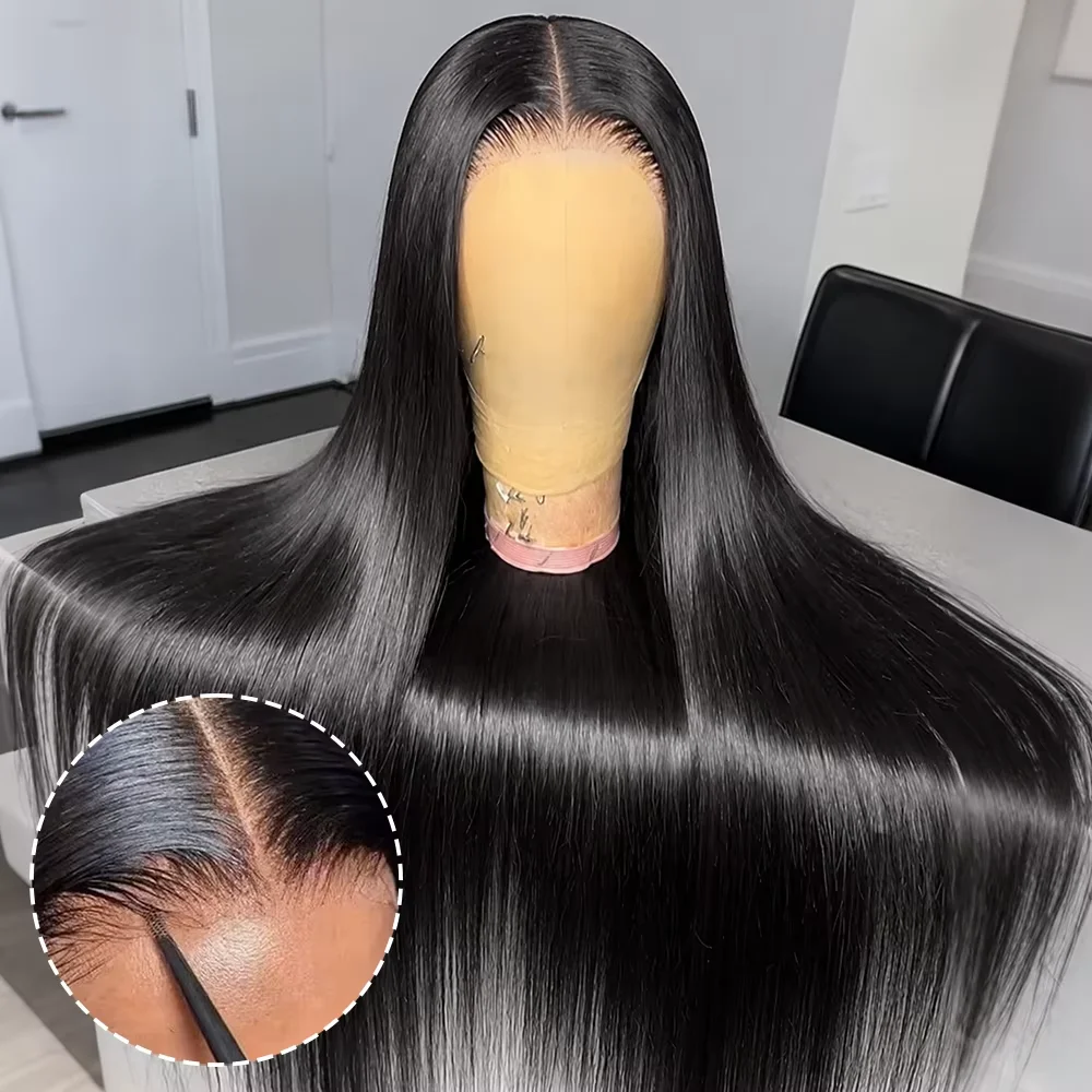 Brazilian Hair Straight 7x6 Lace Closure Glueless Wig 7x6 Glueless Wig Human Hair Ready To Wear Pre Cut Wig
