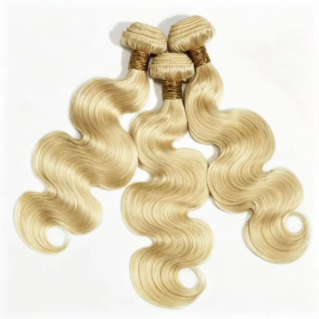 Blonde Bundles Human Hair 30 32 34 36 38 Inch Long Brazilian Raw Weave Bundles 613 Body Wave 1/3/4 Bundles Deals 100% Real Human Hair Extensions for Women Easy To Dye