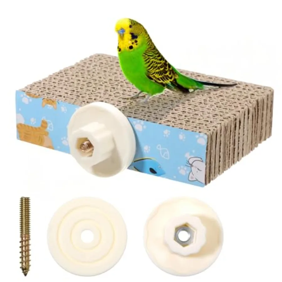 Bird Chew Toy for Parrot Cage Perch: Cardboard Platform Exercise Toy in Natural Brown, Eco-Friendly Beak-Safe