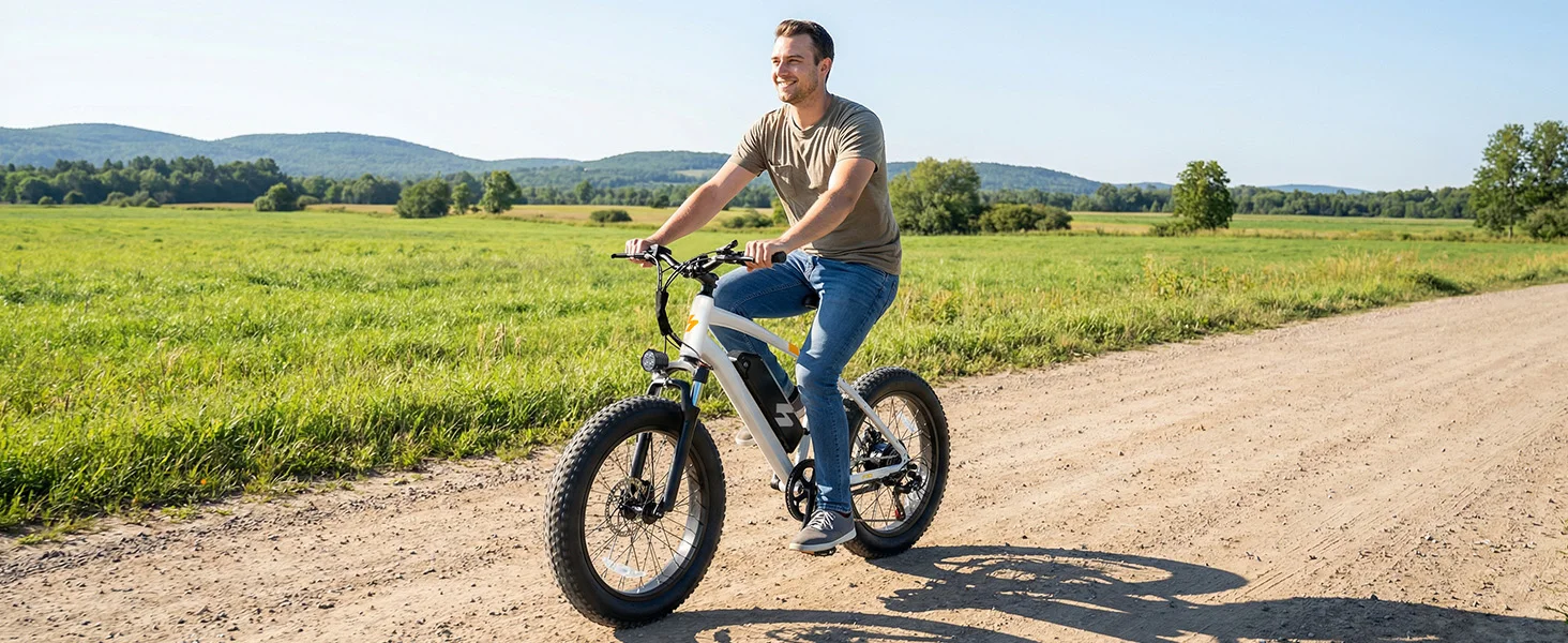 Hopepeak F10 Fat Tire Electric Bike for Adults, 20"×4.0" Fat Tire Electric Mountain Bike, Peak 1200W 48V 10.4Ah,  28MPH 55 Miles  Electric Bicycle, 7-Speed