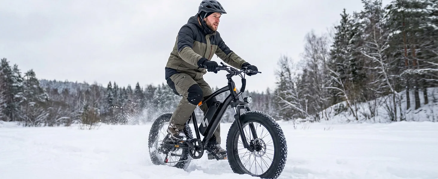 Hopepeak F10 Fat Tire Electric Bike for Adults, 20"×4.0" Fat Tire Electric Mountain Bike, Peak 1200W 48V 10.4Ah,  28MPH 55 Miles  Electric Bicycle, 7-Speed