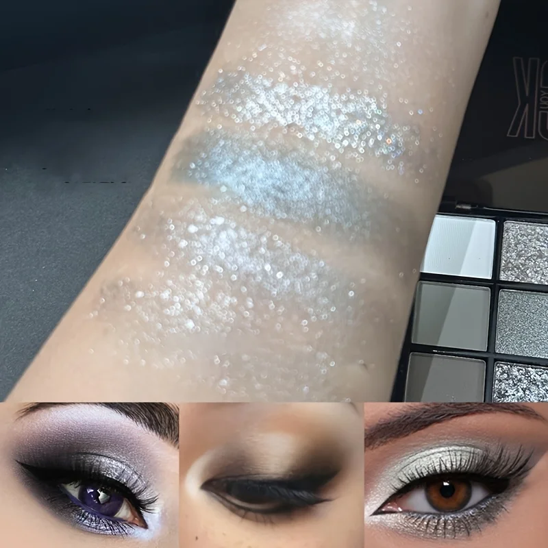 Professional Smoky Eye Makeup Palette with Mixed Matte, Pearlescent and Fine Glitter Shades, Ultra-fine Silky Texture Easy to Blend and Smudge, Single Palette to Build Deep, Dimensional and Layered Smoky Eye Makeup for All Occasions