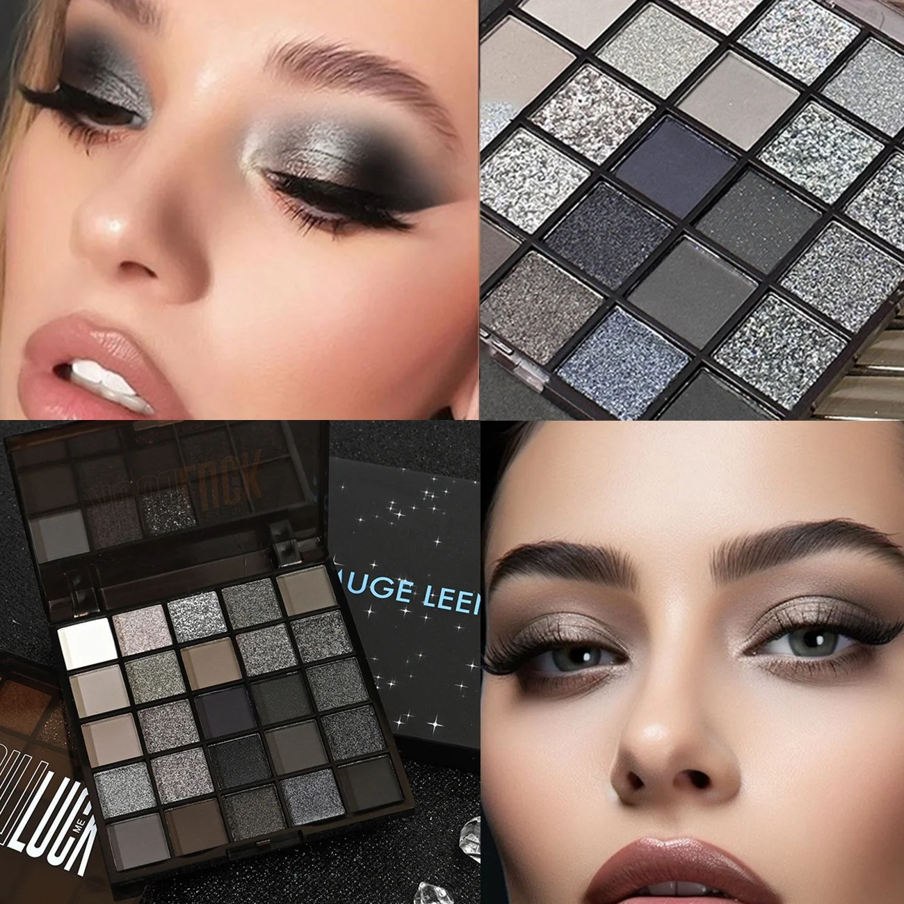 Professional Smoky Eye Makeup Palette with Mixed Matte, Pearlescent and Fine Glitter Shades, Ultra-fine Silky Texture Easy to Blend and Smudge, Single Palette to Build Deep, Dimensional and Layered Smoky Eye Makeup for All Occasions