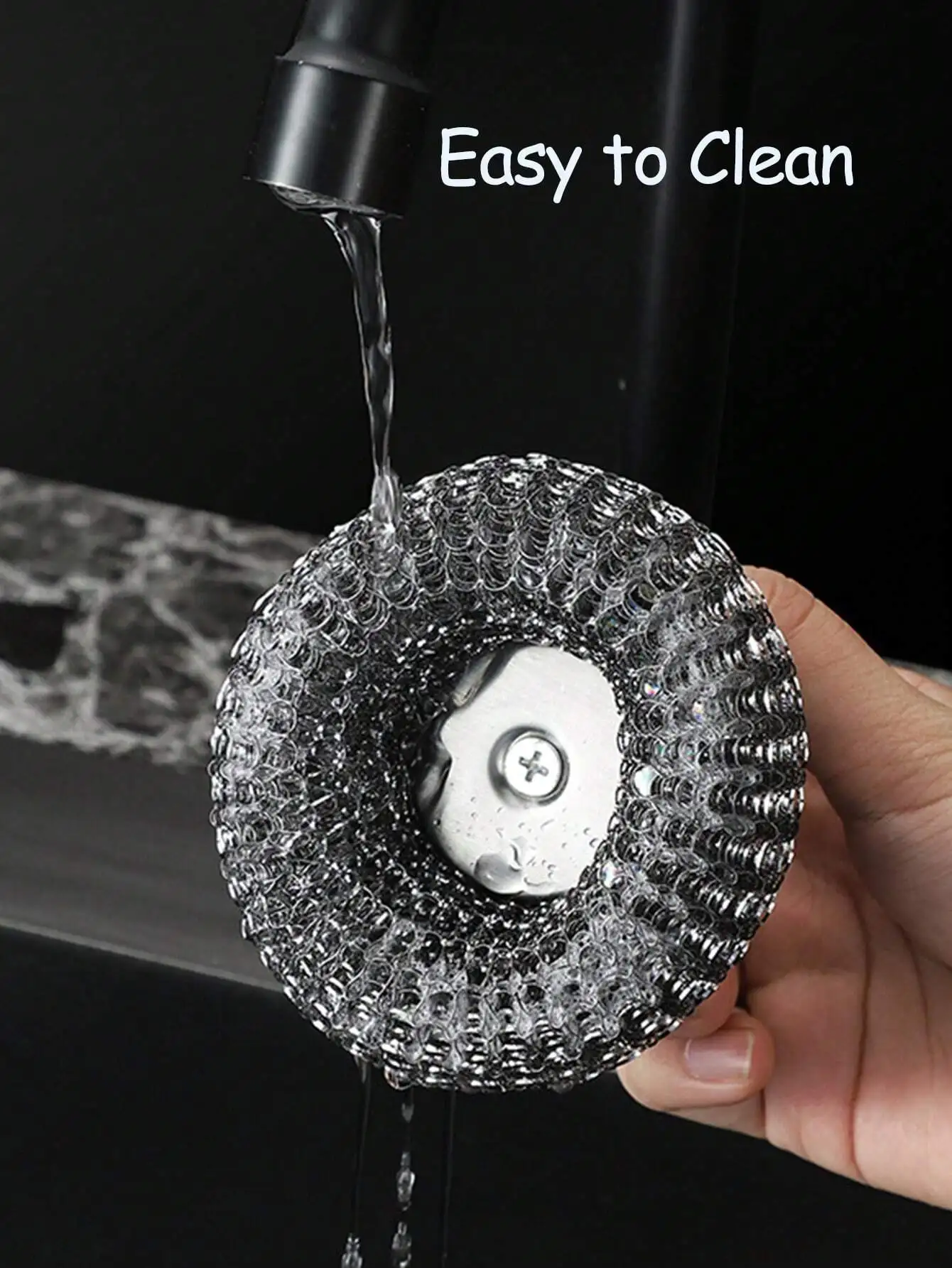 1/2 Pcs Stainless Steel Pot Brush With Handle, Heavy Duty Dish Scrubber Scouring Pad, Steel Wool Cleaning Brush, Suitable For Pots, Pans, Grill, Sink