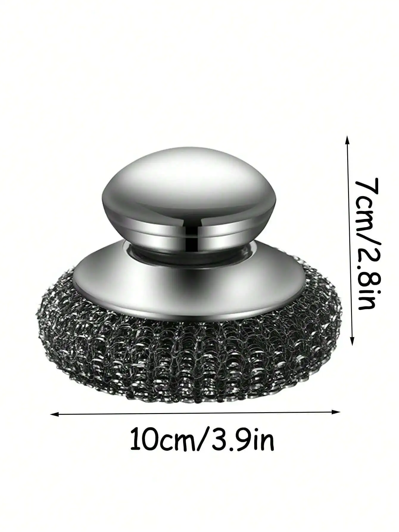 1/2 Pcs Stainless Steel Pot Brush With Handle, Heavy Duty Dish Scrubber Scouring Pad, Steel Wool Cleaning Brush, Suitable For Pots, Pans, Grill, Sink
