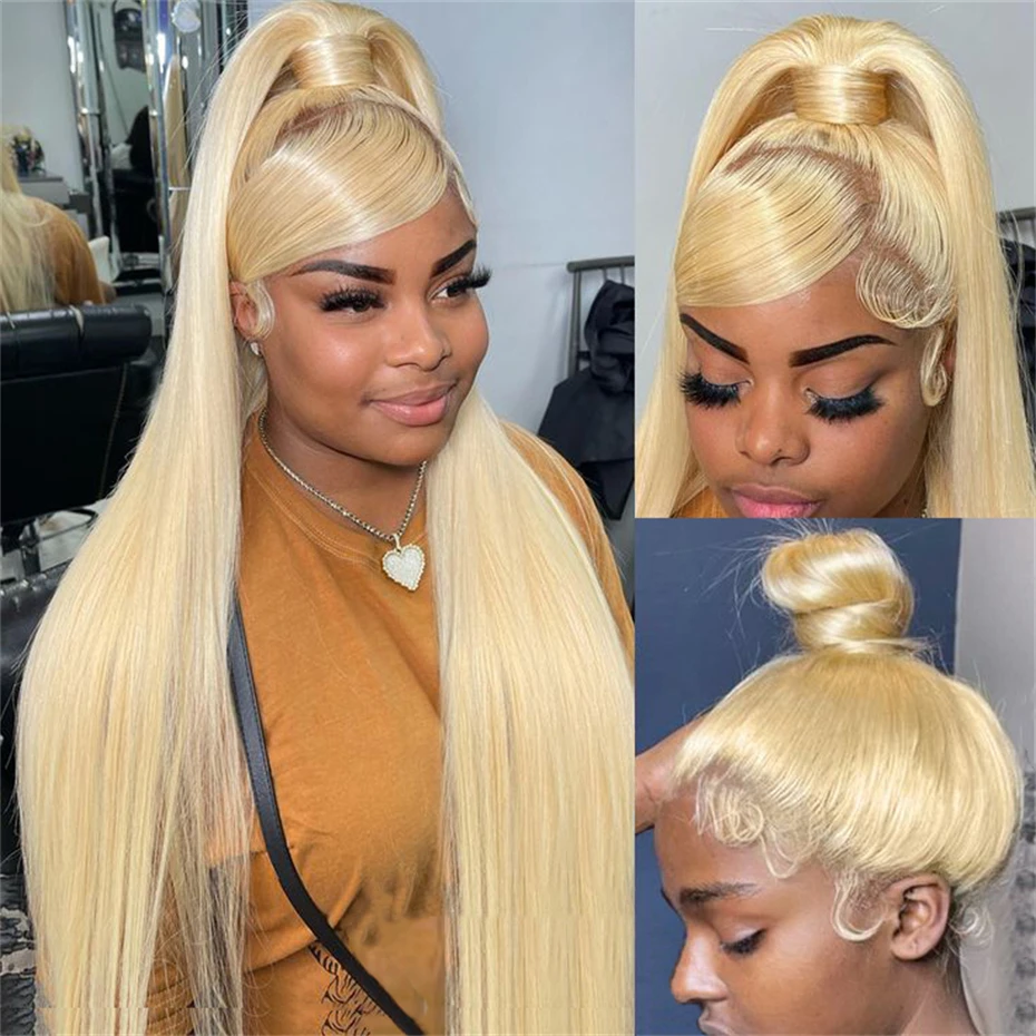 613 Colored Human Hair Wigs Blonde 13x4 HD Lace Front Wigs 200% 220% Density 13x6 Transparent Lace Frontal Wig Pre Plucked With Natural Hairline 360 Full Lace Wig