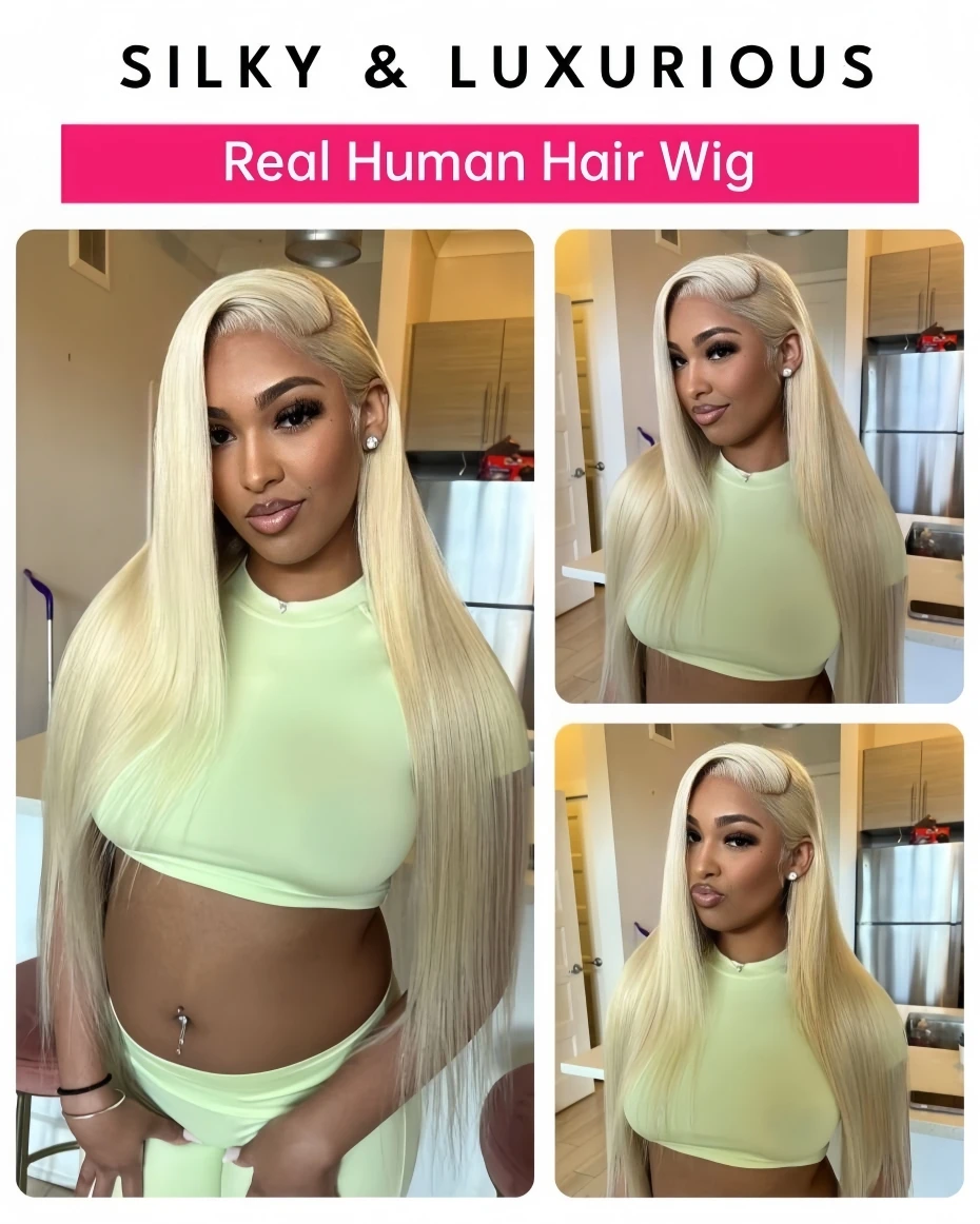 613 Colored Human Hair Wigs Blonde 13x4 HD Lace Front Wigs 200% 220% Density 13x6 Transparent Lace Frontal Wig Pre Plucked With Natural Hairline 360 Full Lace Wig
