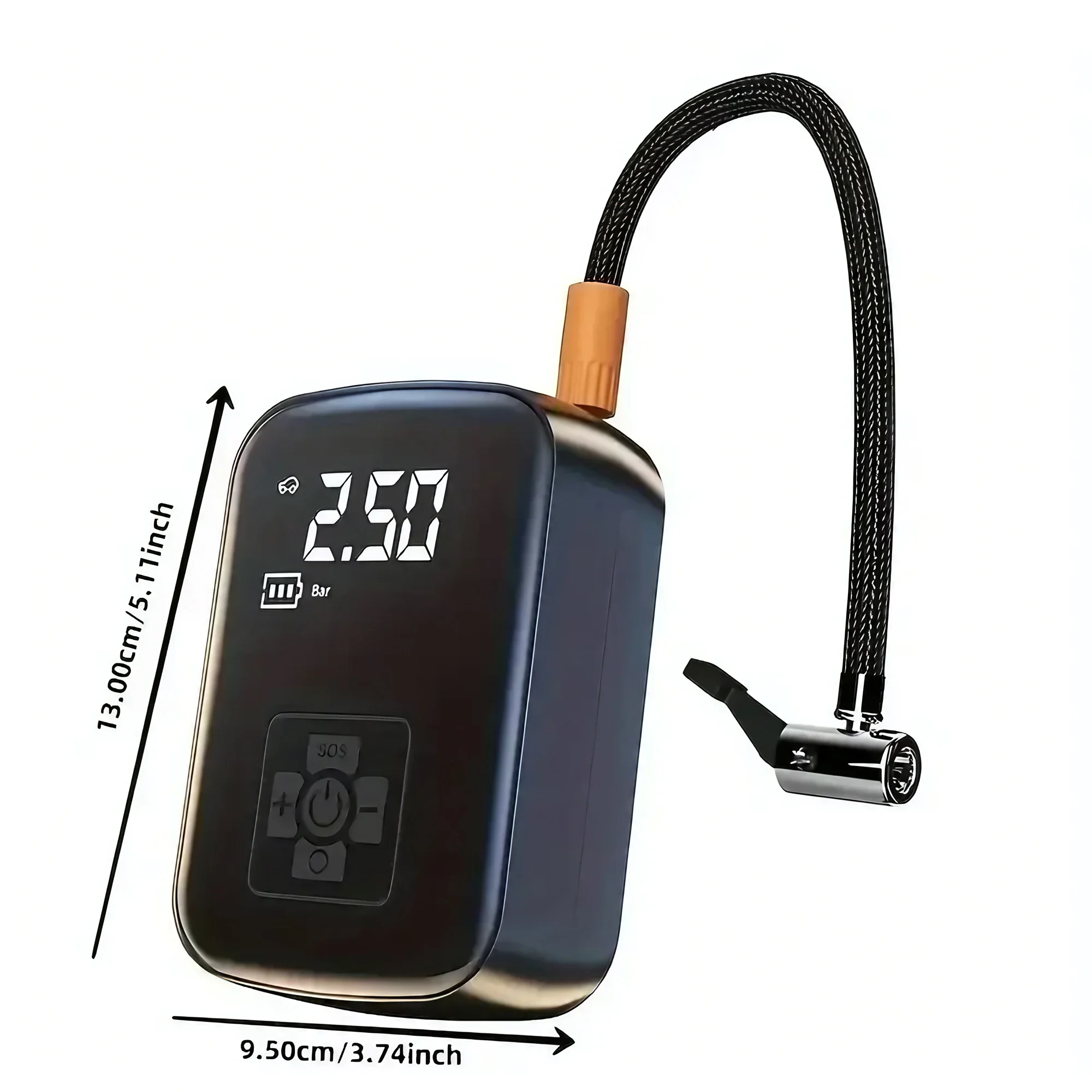 Electric Tire Inflator Portable Air Compressor Pump Digital LCD Display Wireless Cordless Car Tire Pump for Motorcycle Bicycle Boat Ball Inflatable Home Garage Road Trip Travel Emergency Tool Kit for Car Repair