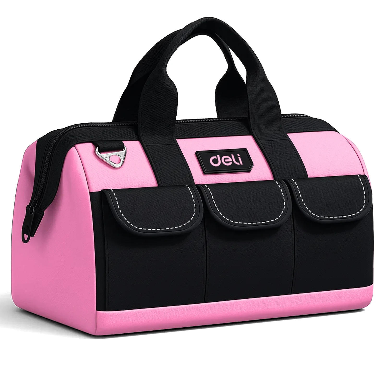 Deli 13 Inch Tool Bag Oxford Cloth Waterproof Double Sided Pockets with Shoulder Strap for Mechanics HVAC Engineers