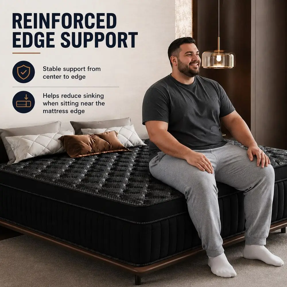 Mattress, 8 10 12 14 Size, Single, Double, King Queen, Large Bed Size, Memory Foam Blend Mattress, With Ergonomic Independent S