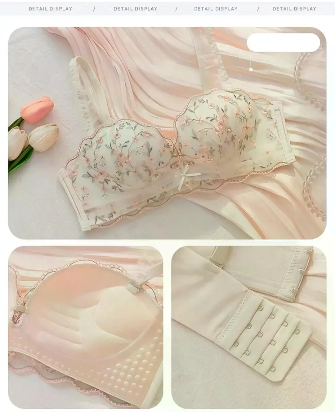 Women's Wireless Push Up Bra for Small Breasts Side Support Anti Sagging Embossed Seamless Underwear Flat Chest Collection