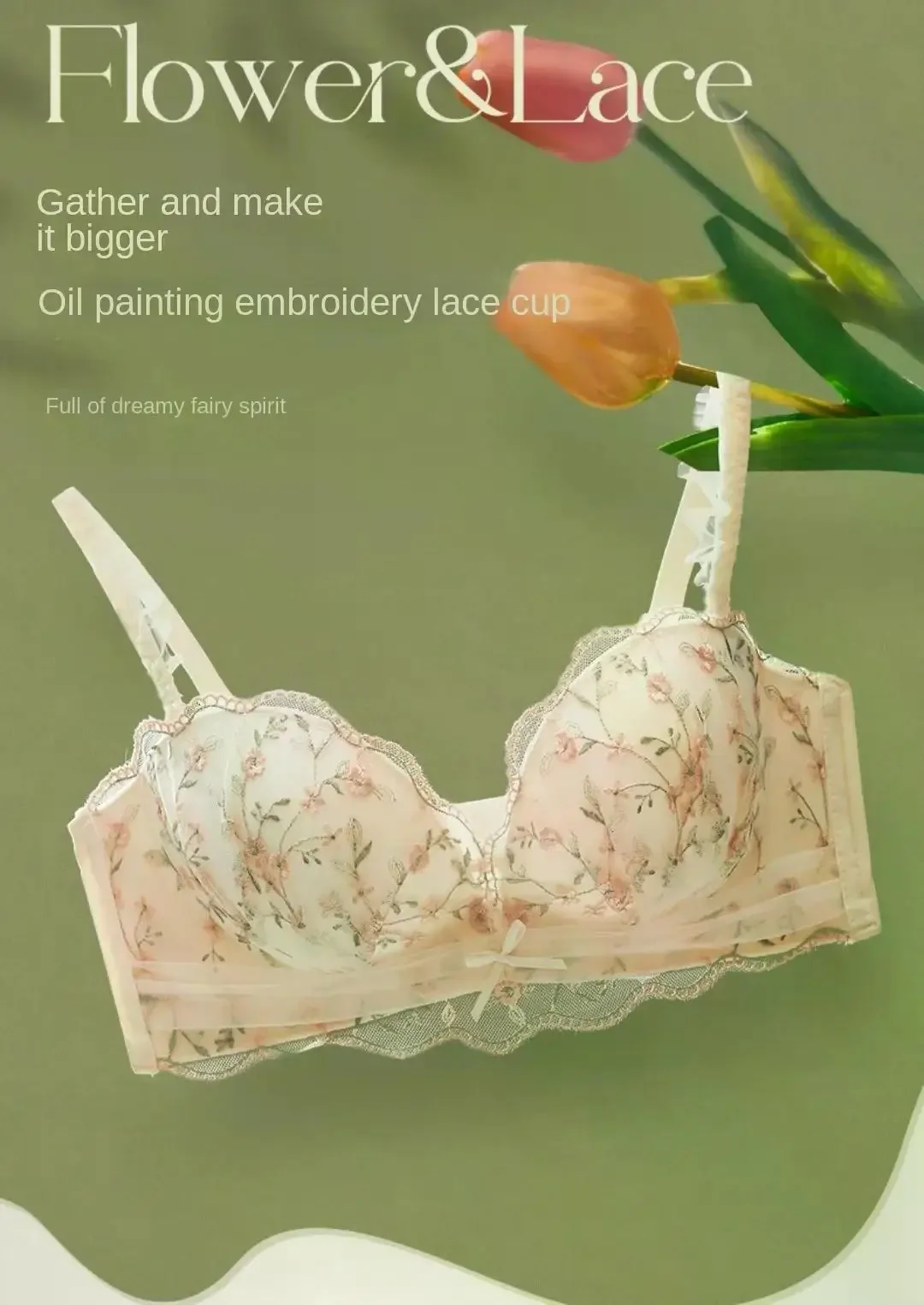 Women's Wireless Push Up Bra for Small Breasts Side Support Anti Sagging Embossed Seamless Underwear Flat Chest Collection