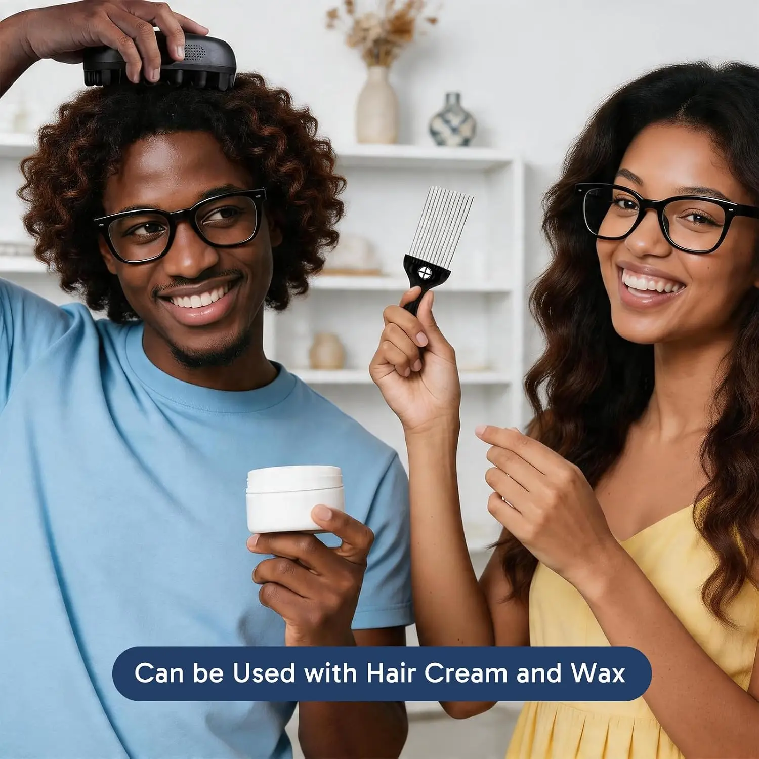 2Pcs Hair Styling Set Wave Twist Sponge Brush & Afro Pick Comb For Men Women Dreadlock Coily Curly Hair DIY Braid Styling Tool