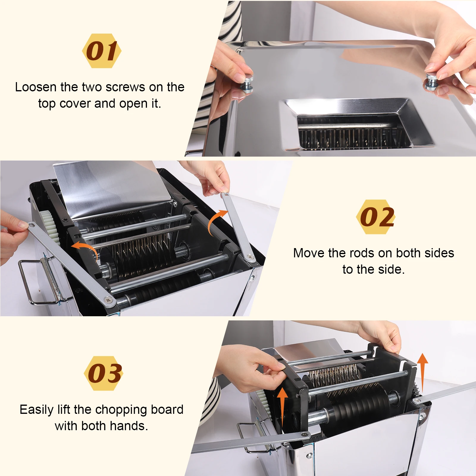 Commercial 850W Stainless Steel Electric Meat Slicer Household Meat Grinder Automatic Fish Vegetable Cutter Fillet Shredded Cut