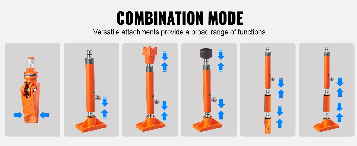SucceBuy 10 Ton Hydraulic Jack Air Pump Lift Ram Body Frame Porta Power Repair Kits Multi-functional Auto Body Frame Repair Kits