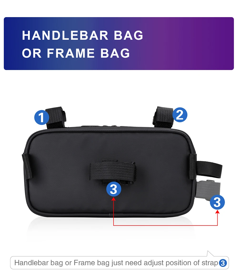 Rhinowalk Handlebar Bag Waterproof Bicycle Bags Frame Pannier Bag Multifunction Portable Shoulder Bag Bike Accessorie