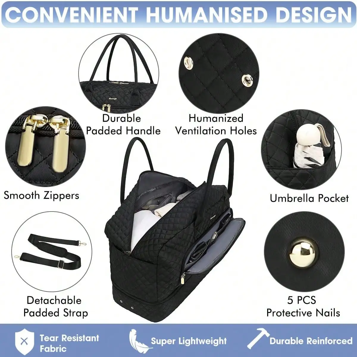 Large Women Travel Duffle Bag - Carry On Overnight Bag Weekend Travel Duffel Tote Bag Yoga Gym Bag With Wet Pocket Toiletry Weekender Overnight Bag For Travel Business Trips Sport , Personal Item Travel Bag With Shoes Compartment