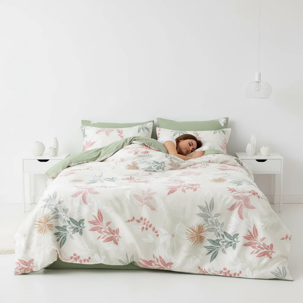 1/3pcs 100% Cotton Shabby Floral Pattern Chic Duvet Cover Set, Grey Yellow Pink Flower Print Vintage Comforter Cover Set with Metal Zippers, Luxury Elegant Farmhouse Bedding, White, Chinese Ink Paint Style, (1 Duvet Cover, 1/2 Pillowcases)