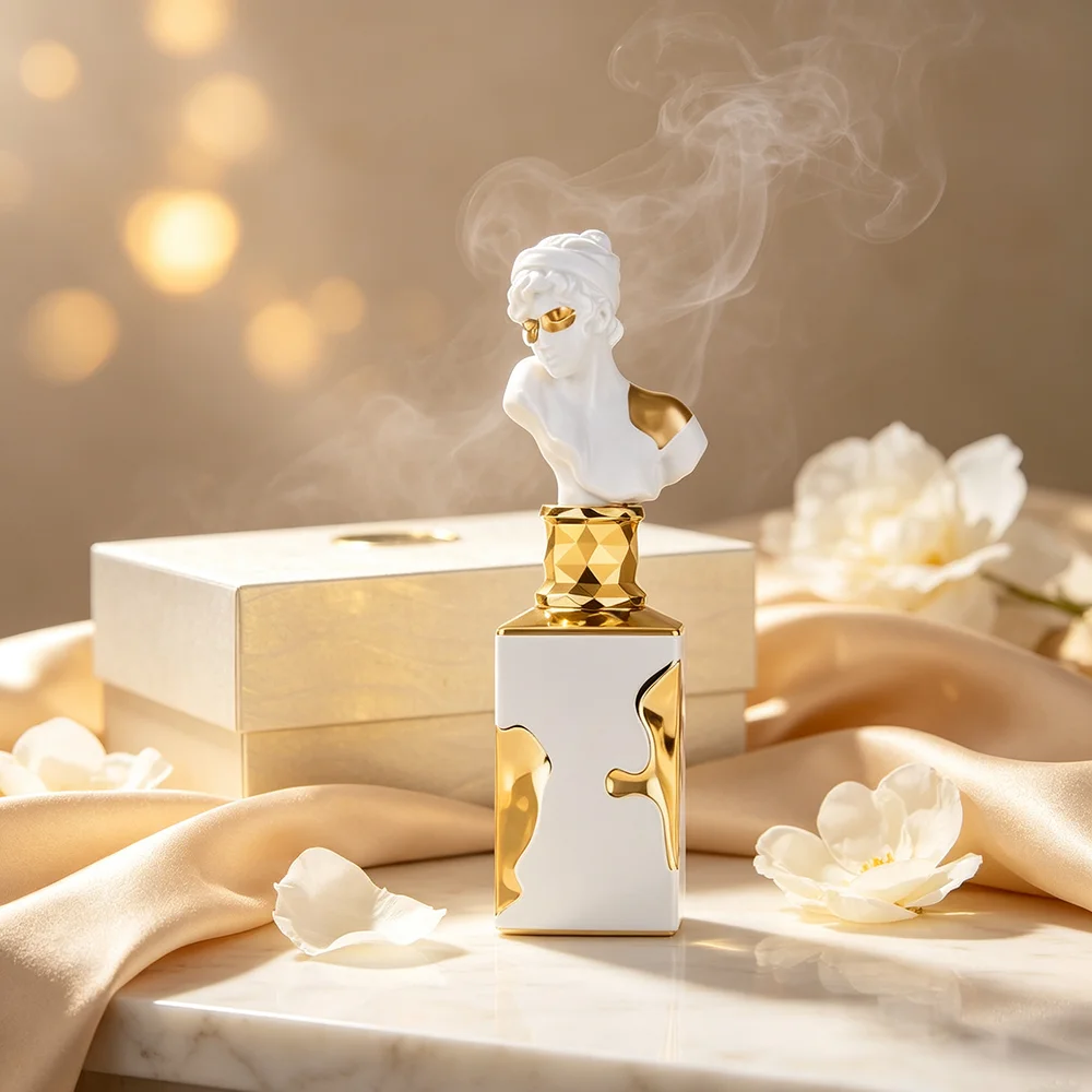 Women Luxury Sculpture Goddess Bust Perfume Eau De Parfum 100ml, White Gold Art Decor Bottle, Long‑Lasting Middle Eastern Scent For Daily Wear & Gifting