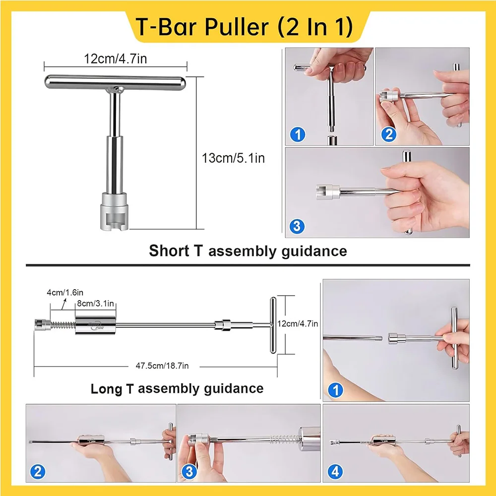 Paintless Dent Repair Tool Kit Car Dent Puller Set Auto Body Dent Removal Tools with Pulling Tabs for Car Body Hail Damage Repair