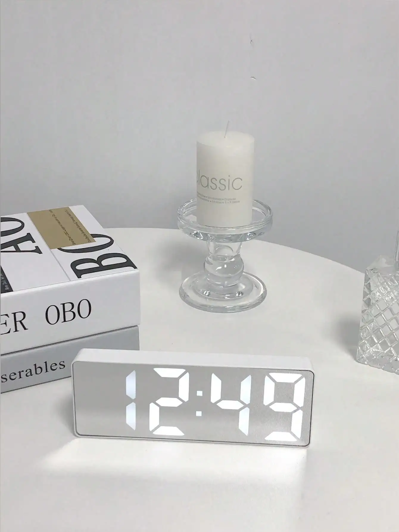 1pc LED Mirror Desk Clock, Digital Alarm Clock With Snooze Function, Snooze Function, Home Decor, chool Surprise, Study Supplies, Aesthetic sh2305111219428259