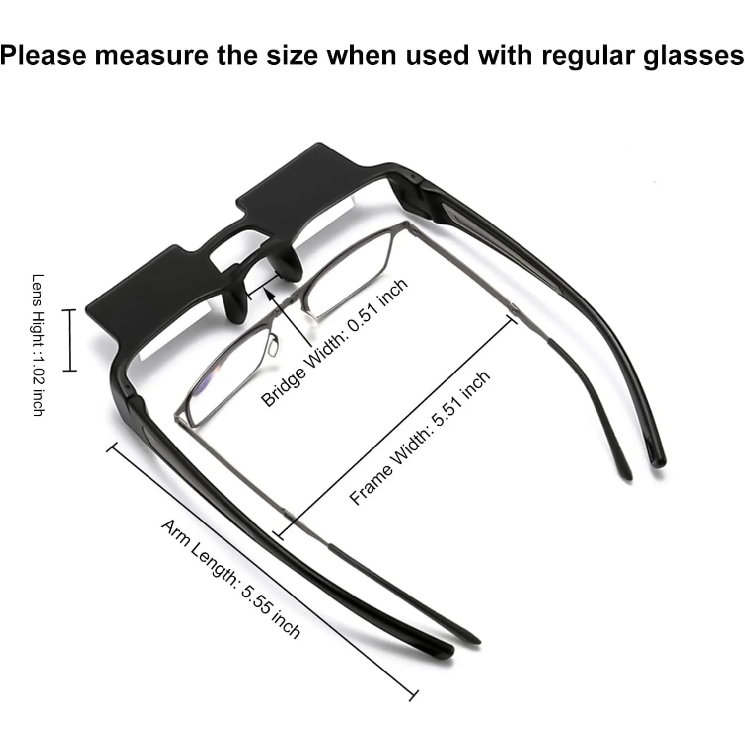 okcsc Lazy Reading Glasses Light Thinner Horizontal HD Glasses for Lying Down to Watch TV/Mobile Reading Books 90°Angle Prism Lazy Readers Glasses