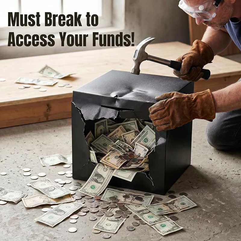 New Stainless Steel Piggy Bank Only In, No Export Banknotes Large-capacity Coin Boxes Safe Box Money Savings Bank For Kids