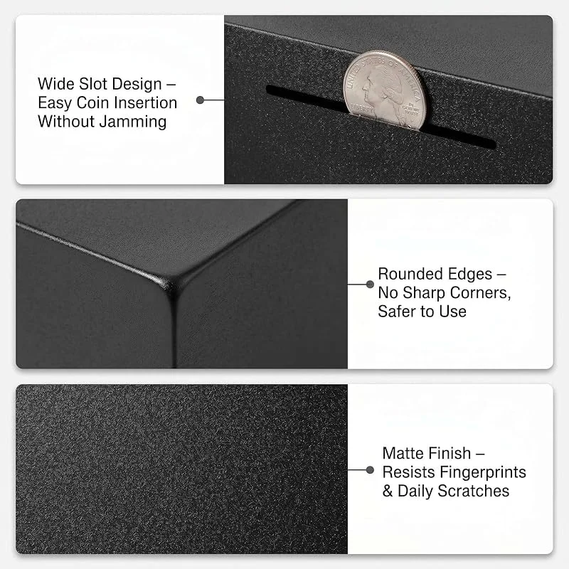New Stainless Steel Piggy Bank Only In, No Export Banknotes Large-capacity Coin Boxes Safe Box Money Savings Bank For Kids