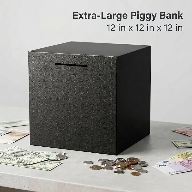New Stainless Steel Piggy Bank Only In, No Export Banknotes Large-capacity Coin Boxes Safe Box Money Savings Bank For Kids