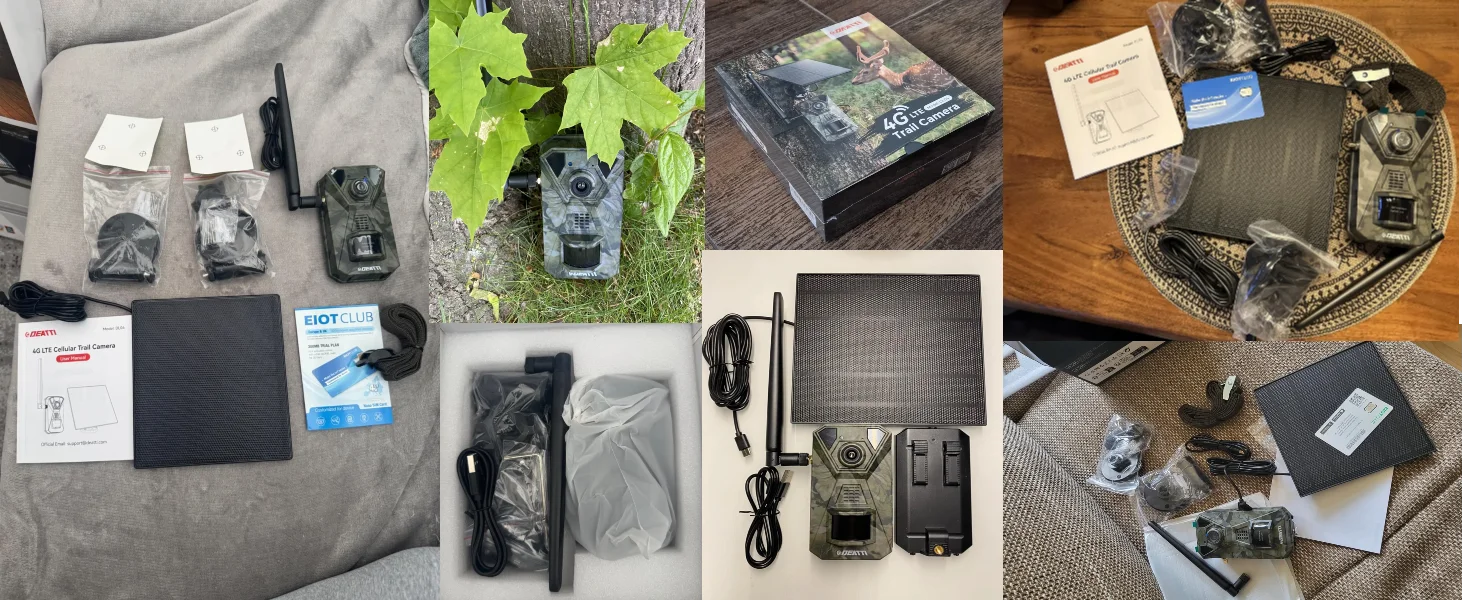 TMEZON 4G LTE Wildlife Camera with Mobile Phone Transfer App, 2.7K Solar Hunting Camera with SIM Card, PIR Motion Sensor, Night Vision NO SD CARD