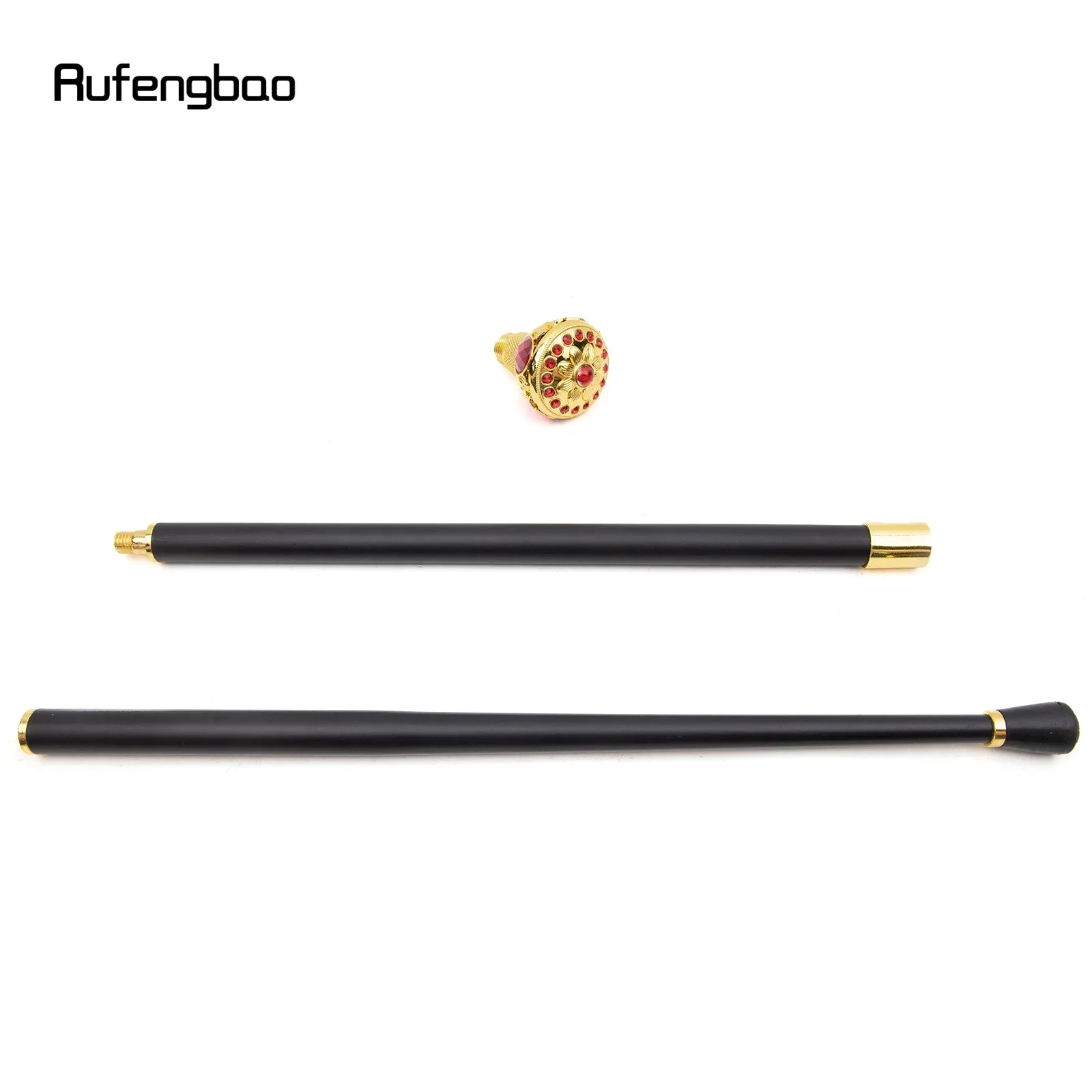 Golden Red Flower Ball Fashion Walking Stick Decorative Stick Cospaly Vintage Party Fashionable Walking Cane Crosier 91cm