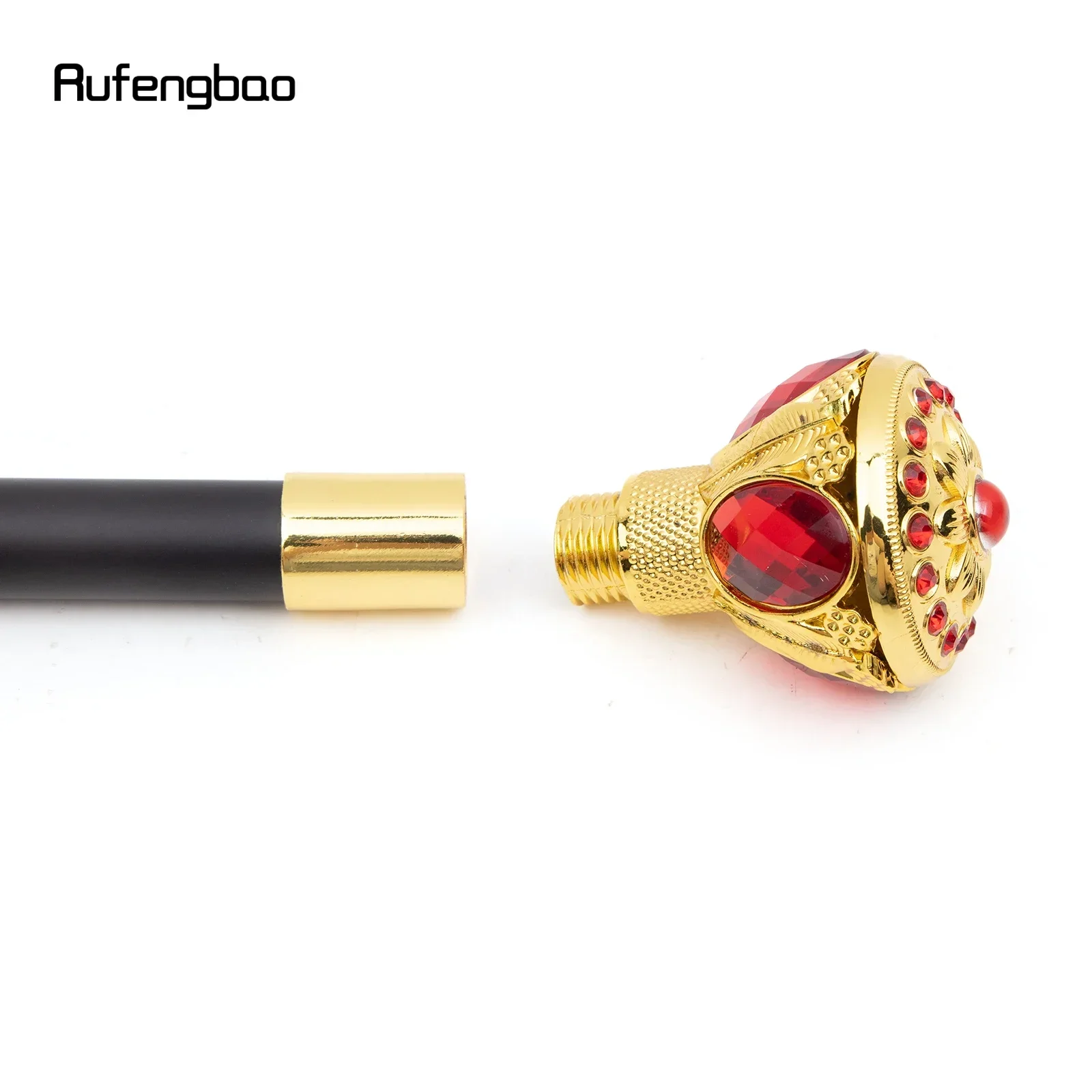 Golden Red Flower Ball Fashion Walking Stick Decorative Stick Cospaly Vintage Party Fashionable Walking Cane Crosier 91cm