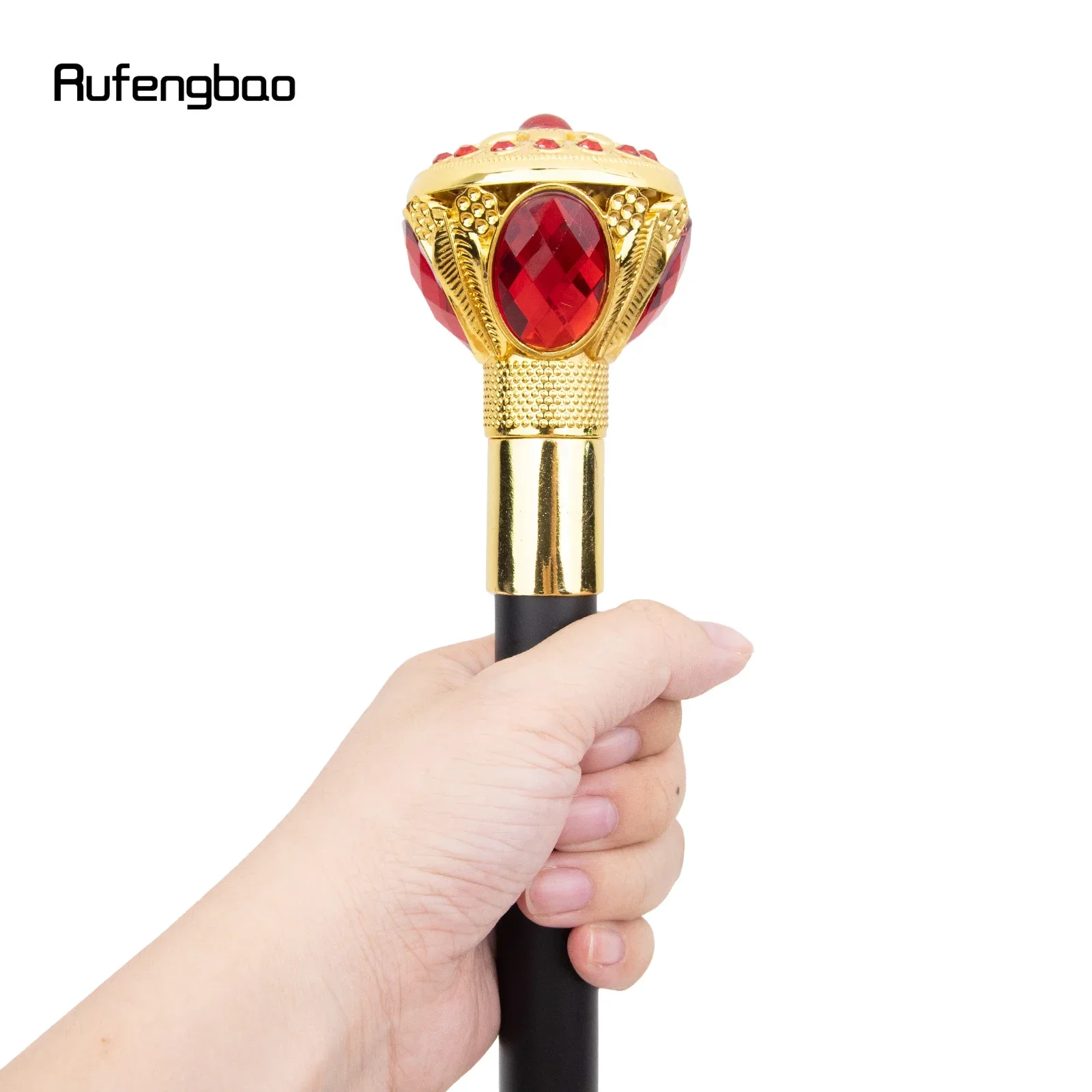 Golden Red Flower Ball Fashion Walking Stick Decorative Stick Cospaly Vintage Party Fashionable Walking Cane Crosier 91cm