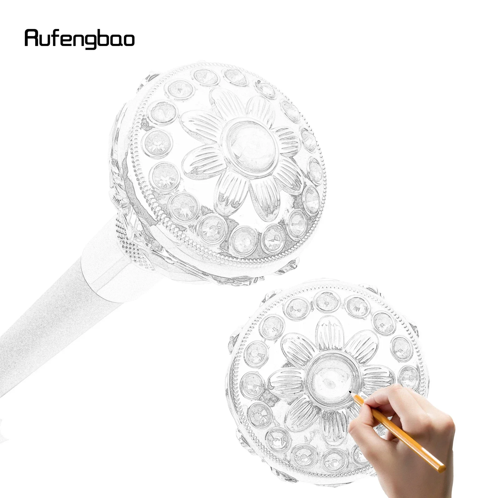 Golden Red Flower Ball Fashion Walking Stick Decorative Stick Cospaly Vintage Party Fashionable Walking Cane Crosier 91cm