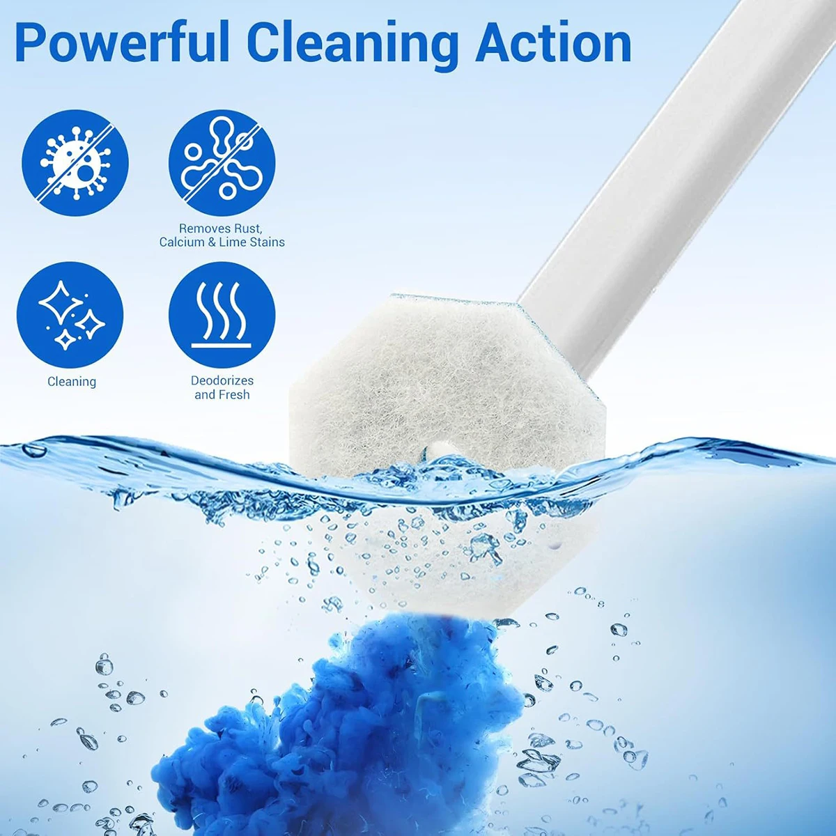 20PCS Toilet Wand Refills Disposable Toilet Brush Replacement Heads with Upgraded Fiber Bristles, Compatible with Clorax Toilet Brush Replacement Systems, Handle Not Include