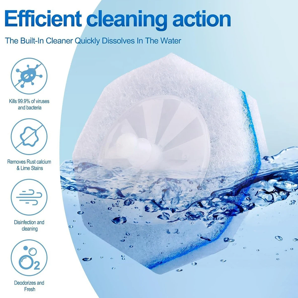 20PCS Toilet Wand Refills Disposable Toilet Brush Replacement Heads with Upgraded Fiber Bristles, Compatible with Clorax Toilet Brush Replacement Systems, Handle Not Include