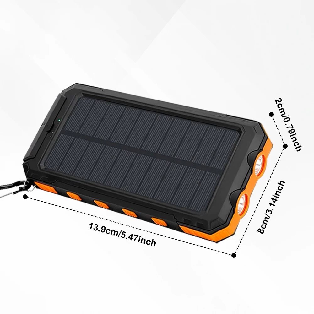 Solar Power Bank 100000mAh Portable Charging Poverbank External Battery Charger Strong Light LDE Light for All Smartphones