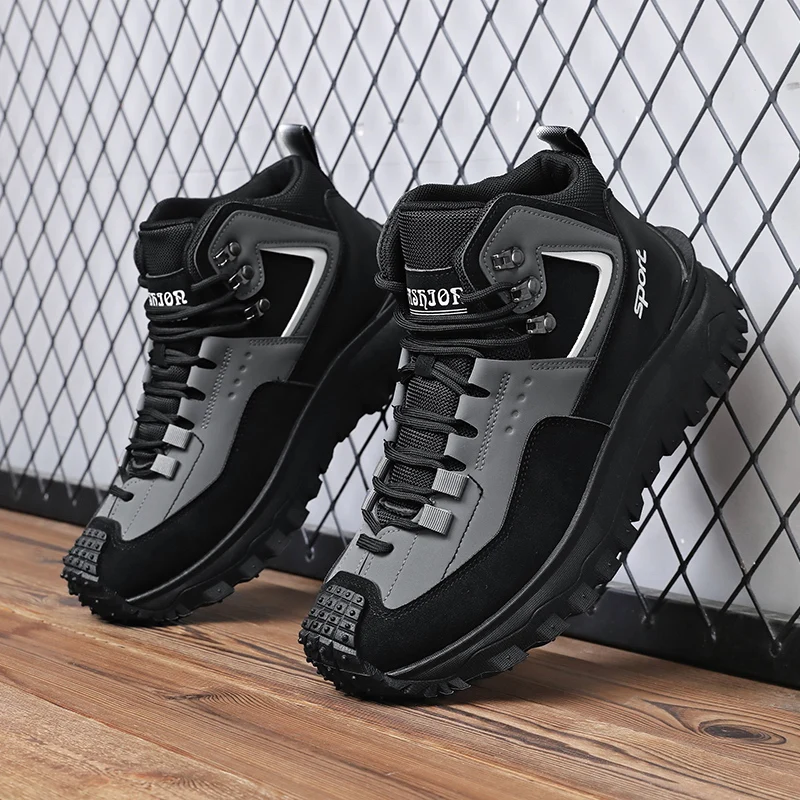 Autumn New High-Top Plus Size Casual Sports Shoes, Outdoor Hiking Boots, Comfortable Thick Sole Lightweight Casual Walking Shoes, Suitable for All-Season Daily Outdoor Activities, Walking And Travel, Mountaineering, Camping Gear