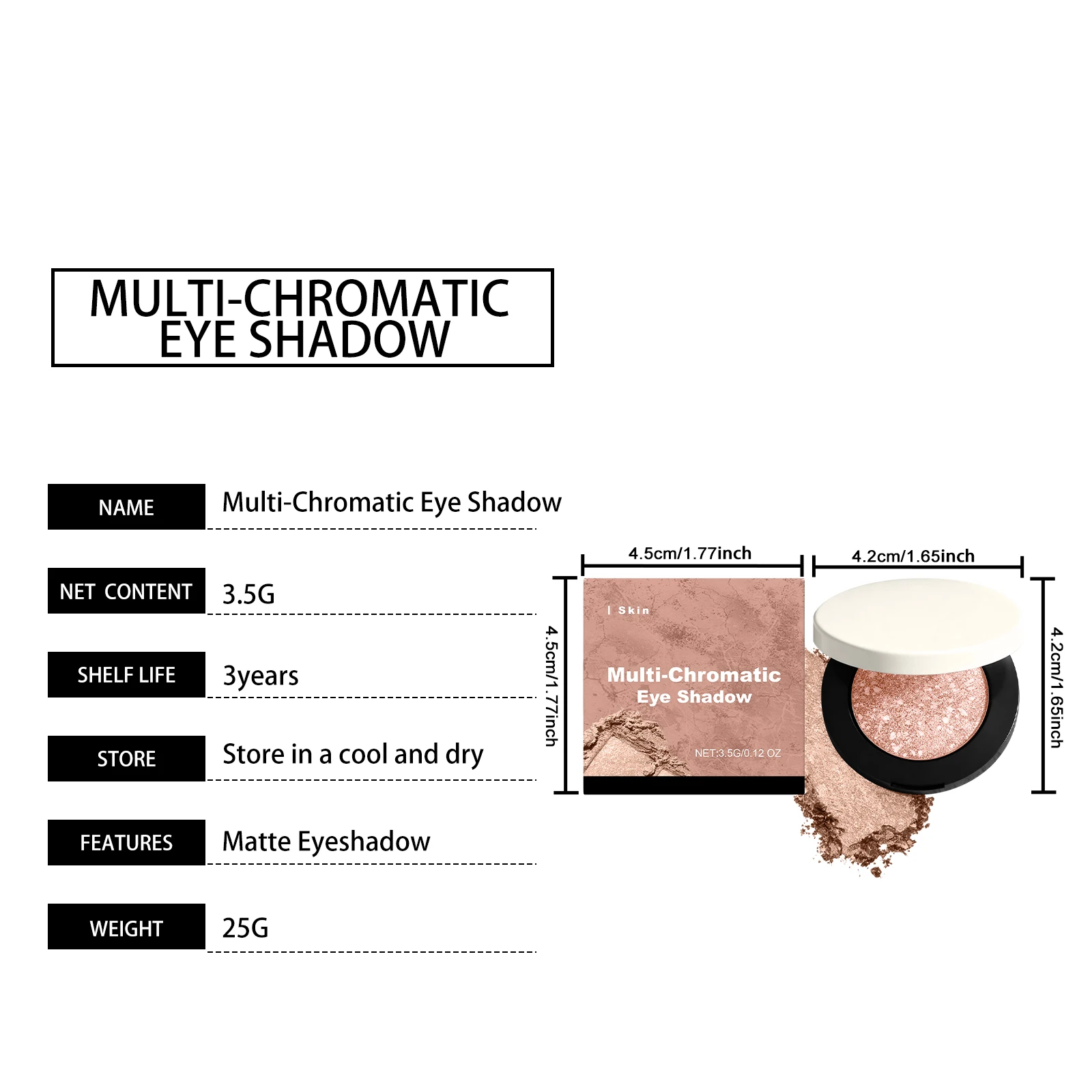 Shimmer Glitter Eyeshadow Palette Neutral Nude Shiny Sparkle Pearl Pigment Eye Shadow Long Lasting Waterproof Cosmetic For Travel Office Dating Party Eye Makeup