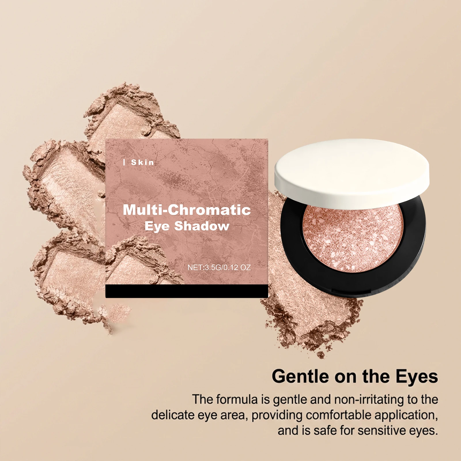 Shimmer Glitter Eyeshadow Palette Neutral Nude Shiny Sparkle Pearl Pigment Eye Shadow Long Lasting Waterproof Cosmetic For Travel Office Dating Party Eye Makeup