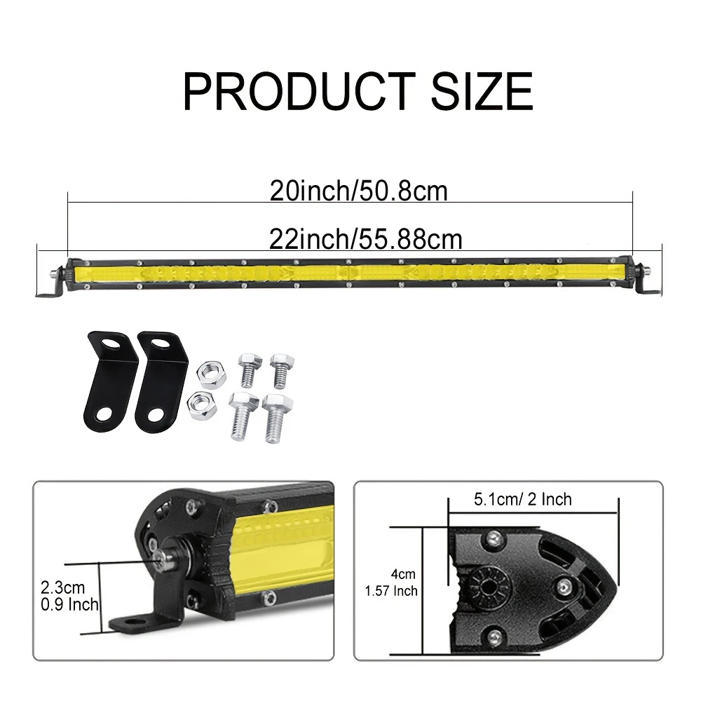 Slim LED light Bar 22Inch Flood Combo Beam Off Road 12V Work Light For Truck ATV SUV Boat Driving Light LED Work Light