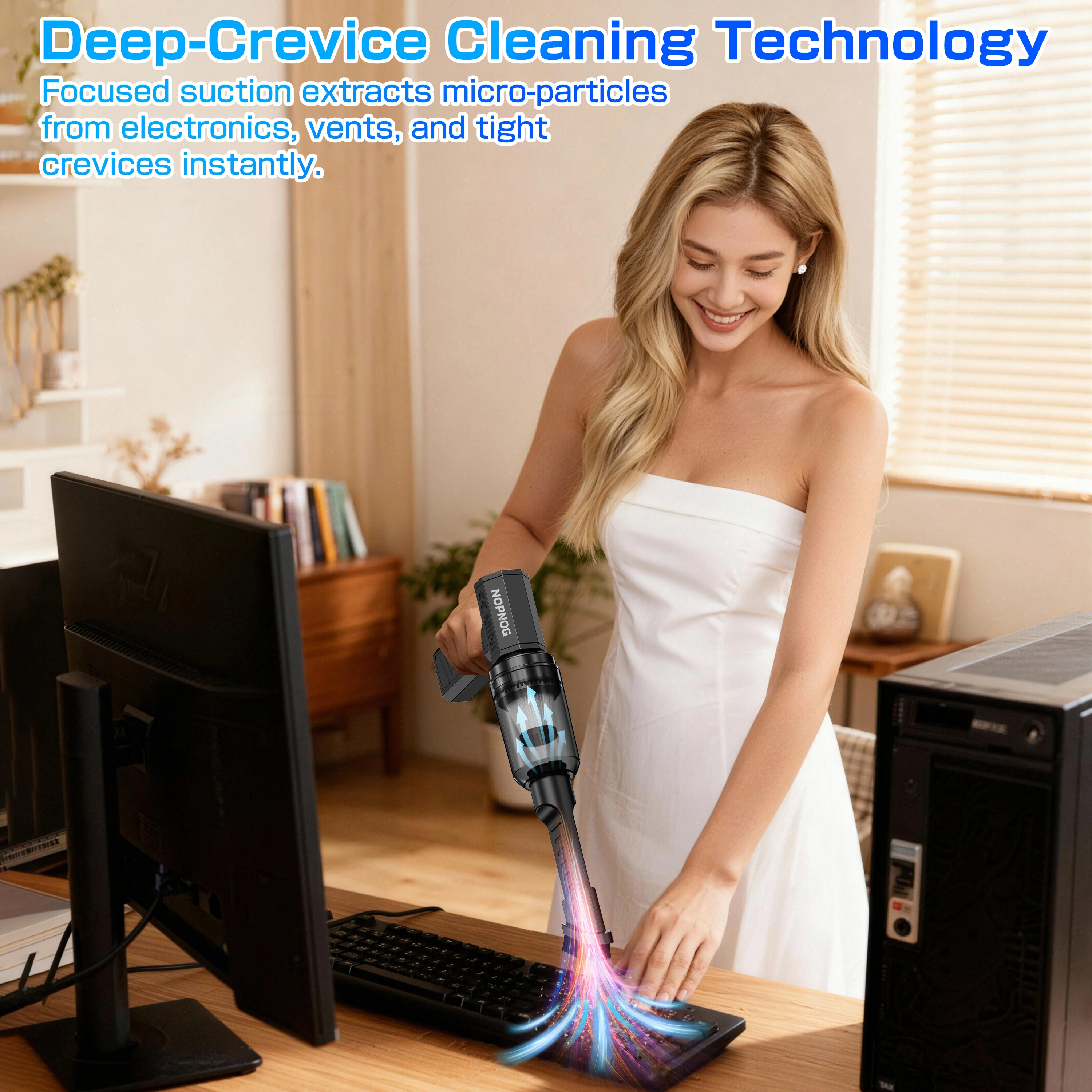 Car Vacuum Cleaner Leaf Blower Turbo Fan Air Duster Electric Dust Collector Hair Dryer Violent Jet Fan Cleaning Tool for RV Truck Trailer SUV Home Outdoors Camping Universal Auto Accessories