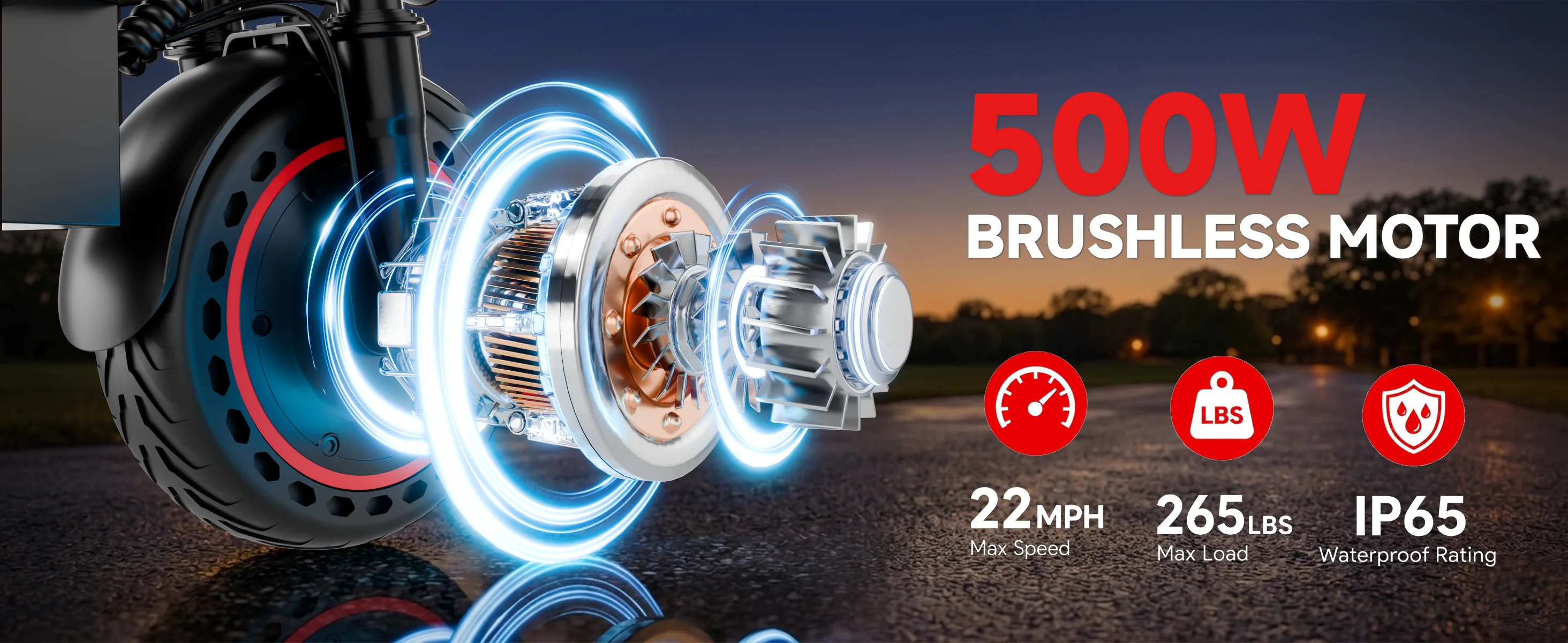500W Electric Scooter with Seat and Basket, Front Suspension 22 MPH & 21 Miles Range, 10 Inch Solid Tires, Foldable Commuter E-Scooter with LCD Display, Dual Braking