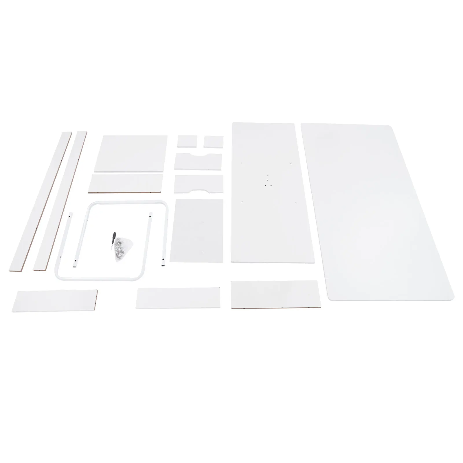 Modern Rectangular Coffee Table with Drawer & Bottom Shelf, 47.2x23.6x16.5in Side Table with 22 lbs Capacity, White PVC Veneered End Table for Living Room Office