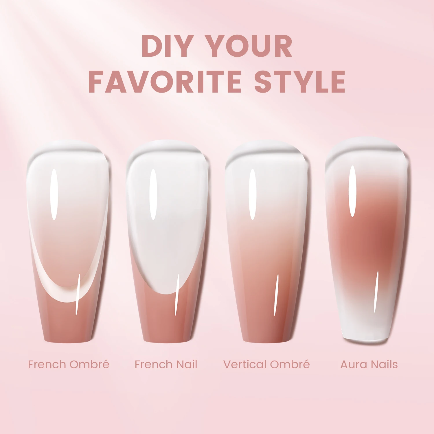 YOKEFELLOW GleamTap Cushion Ombre Painting Gel with Sponges - White Highly Pigmented No Wipe Gradient Patting Gel Polish for Ombre, Aura and Blend Nail Art ( GT612 )