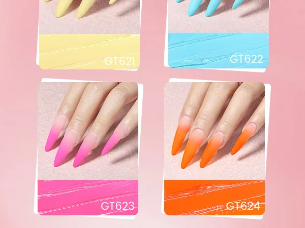 YOKEFELLOW GleamTap Cushion Ombre Painting Gel with Sponges - White Highly Pigmented No Wipe Gradient Patting Gel Polish for Ombre, Aura and Blend Nail Art ( GT612 )